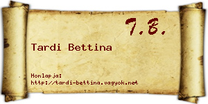 Tardi Bettina névjegykártya
